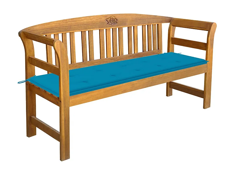 Gartenbank mit Auflage 157 cm Massivholz Akazie