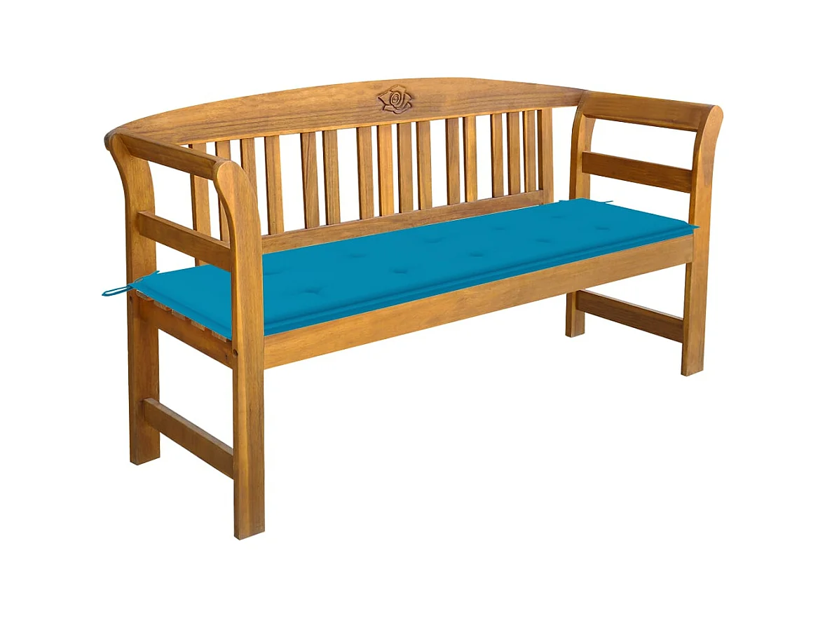 Banc de jardin avec coussin 157 cm Bois d'acacia massif