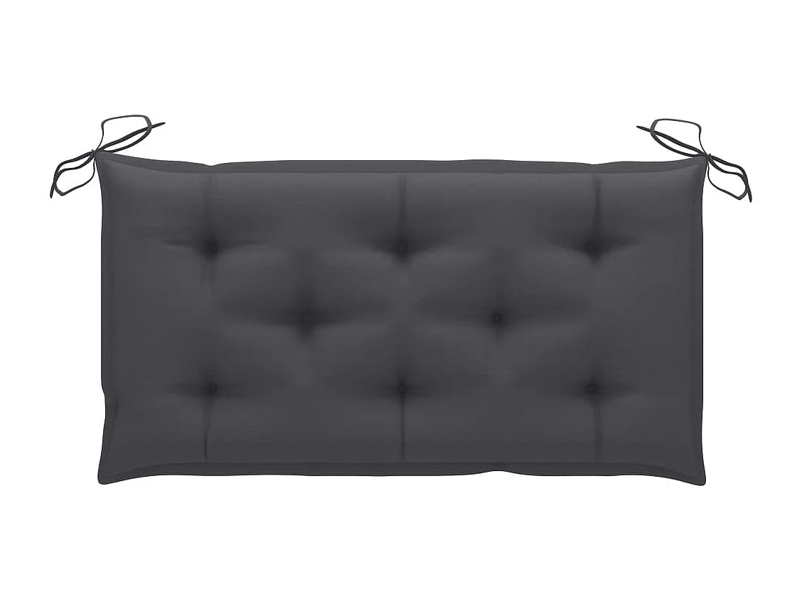 Banc de jardin et coussin anthracite 112 cm Bois de teck massif