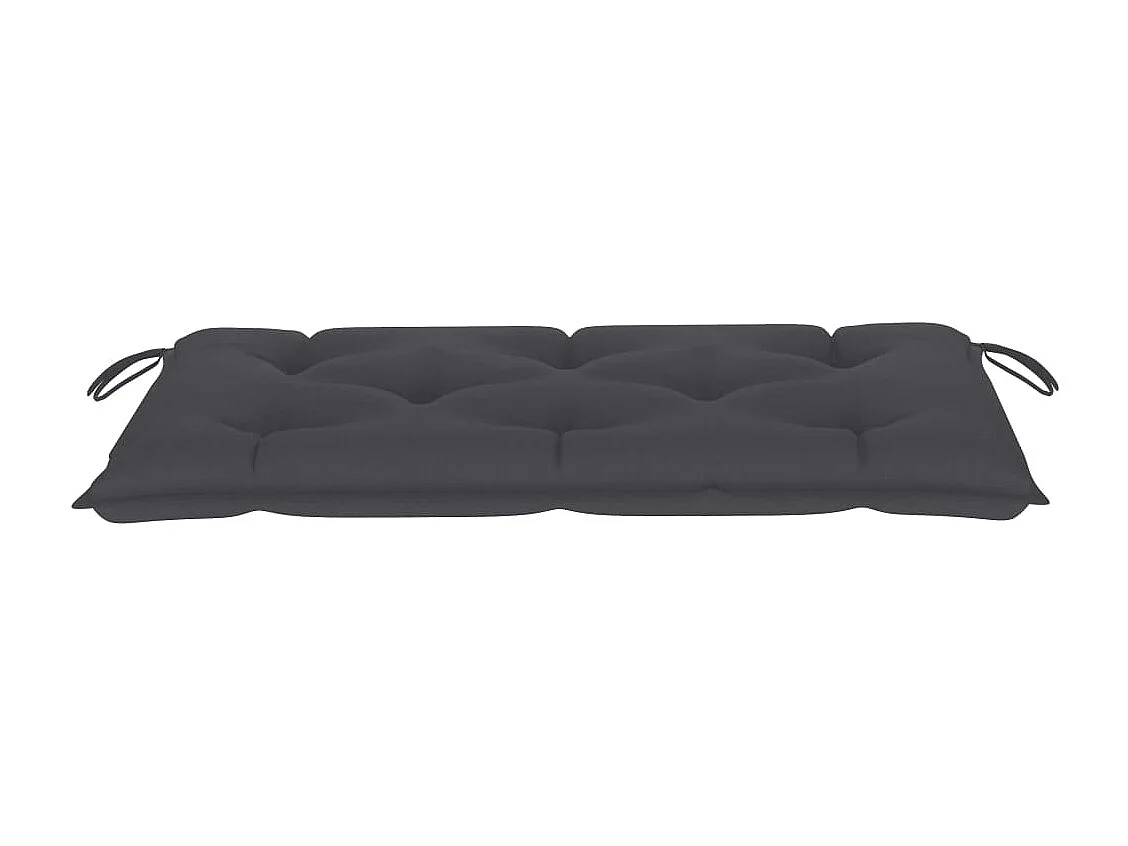 Banc de jardin et coussin anthracite 112 cm Bois de teck massif