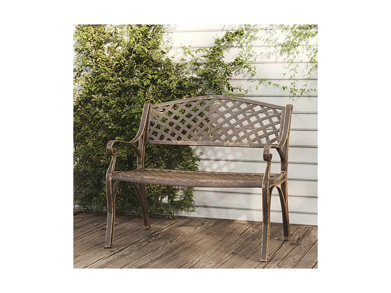 Banc de jardin 102 cm aluminium coulé bronze