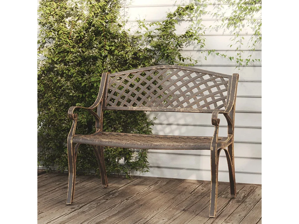 Gartenbank 102 cm Aluminiumguss Bronzen