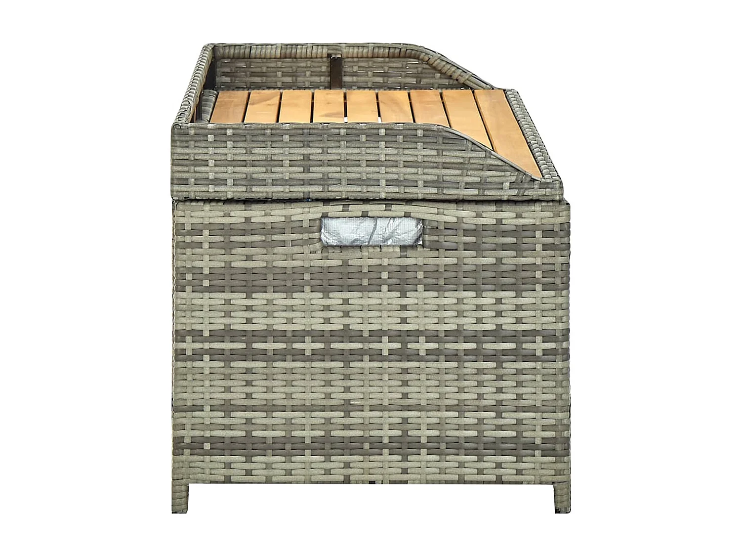 Gartenbank mit Stauraum 120 cm Poly Rattan Grau