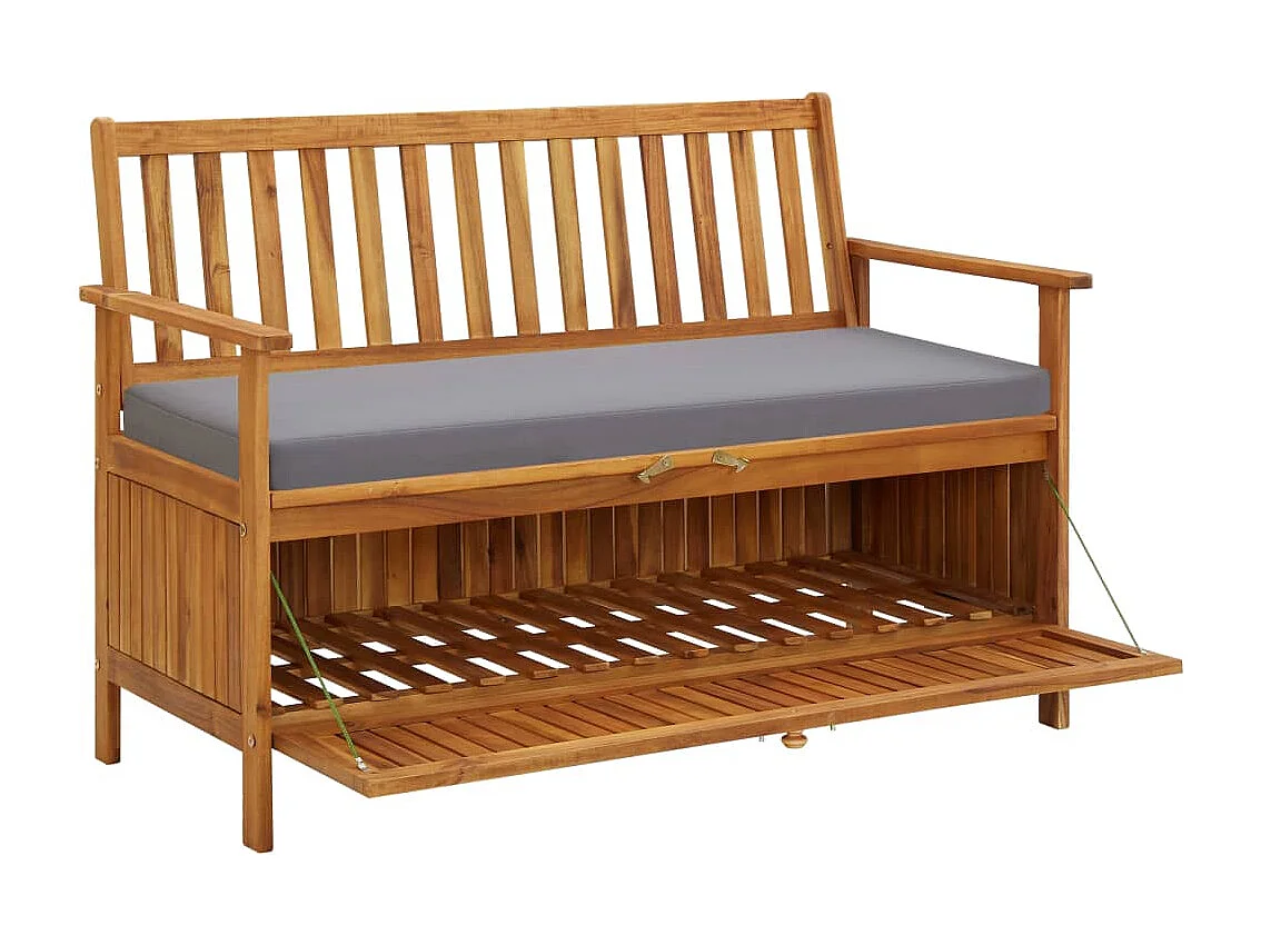 Banc de rangement de jardin 120 cm Bois d'acacia solide