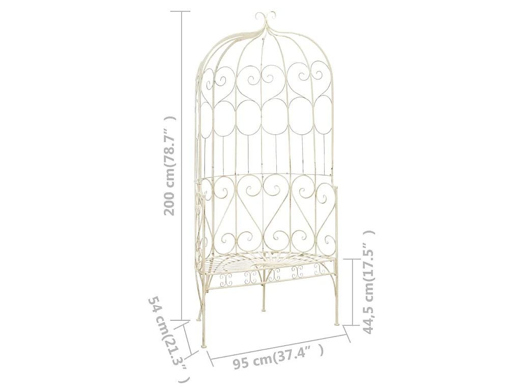 Tuinbank 95 cm ijzer antiekwit