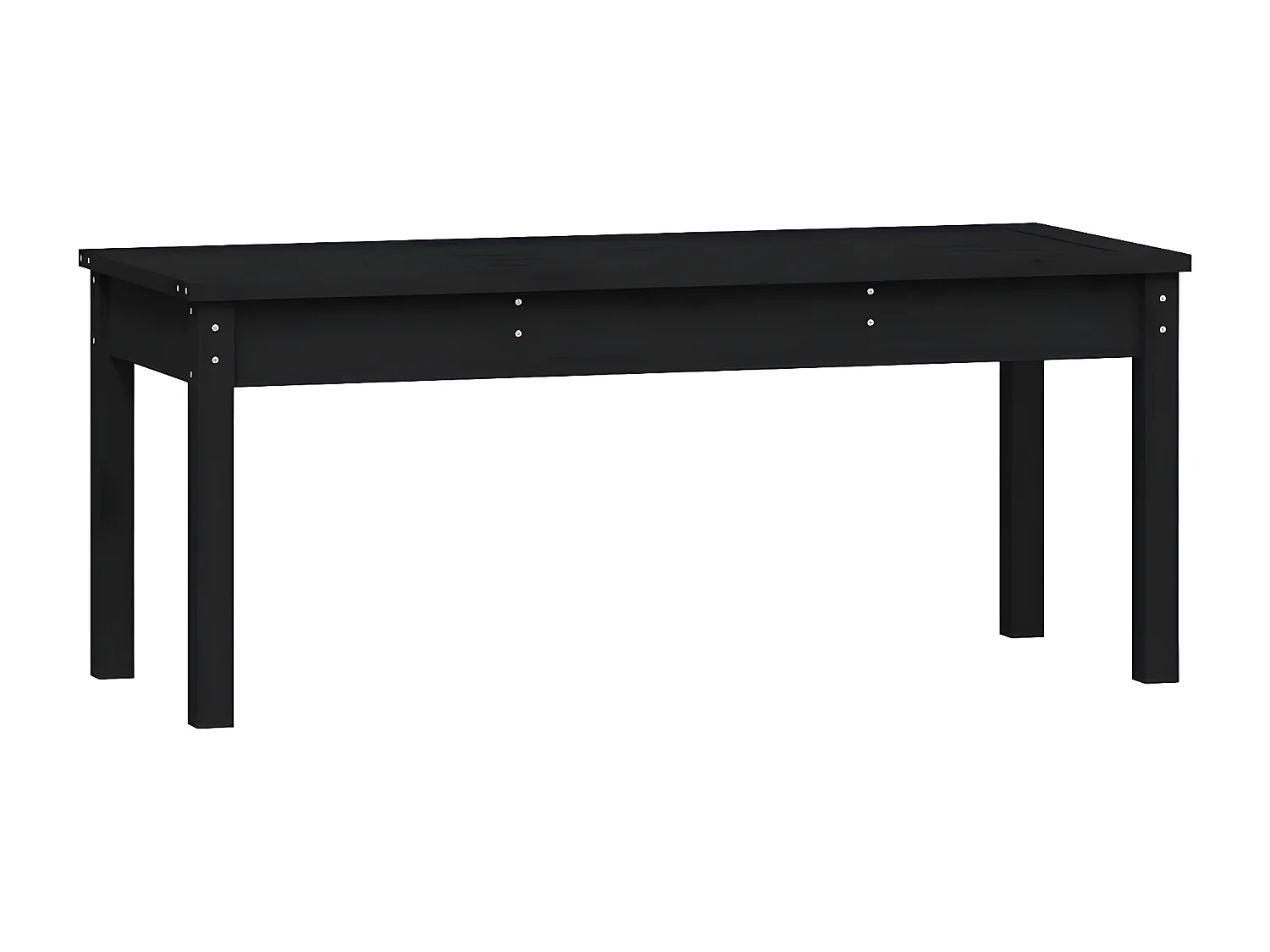 Banc de jardin noir 109x44x45 cm bois massif de pin