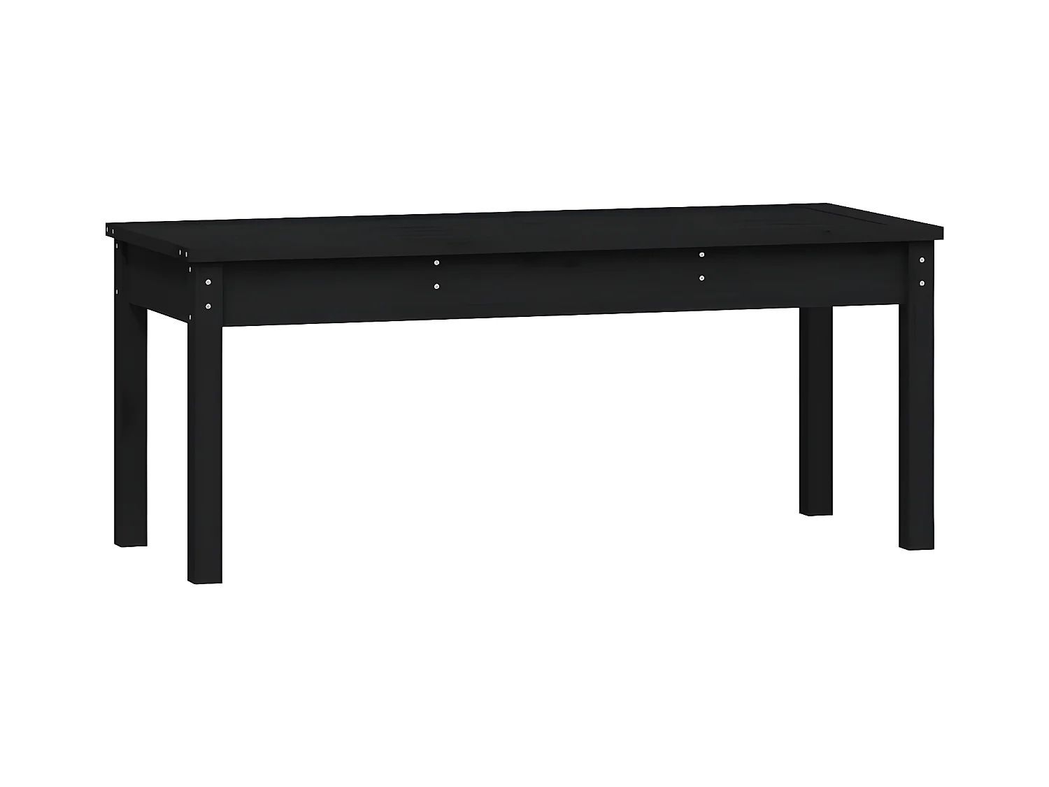 Gartenbank Schwarz 109x44x45 cm Massivholz Kiefer