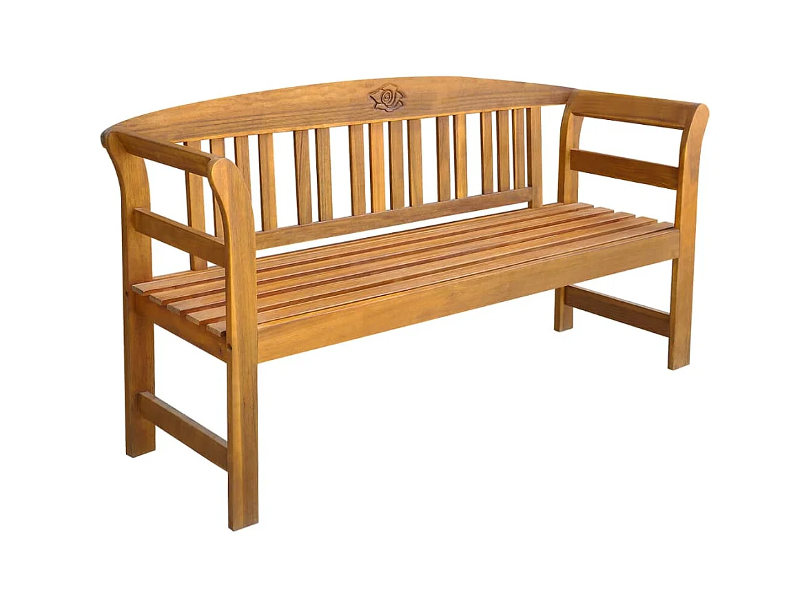 Banco de jardín madera maciza de acacia 157 cm