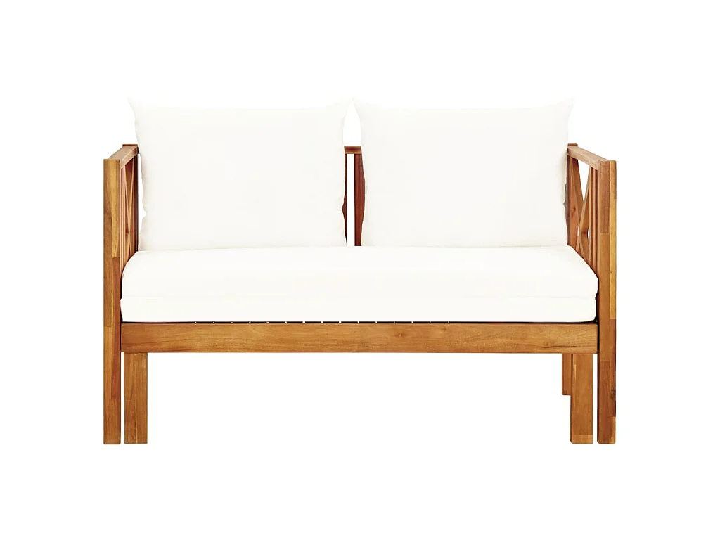 2-Sitzer-Gartenbank mit Kissen 122 cm Massivholz Akazie