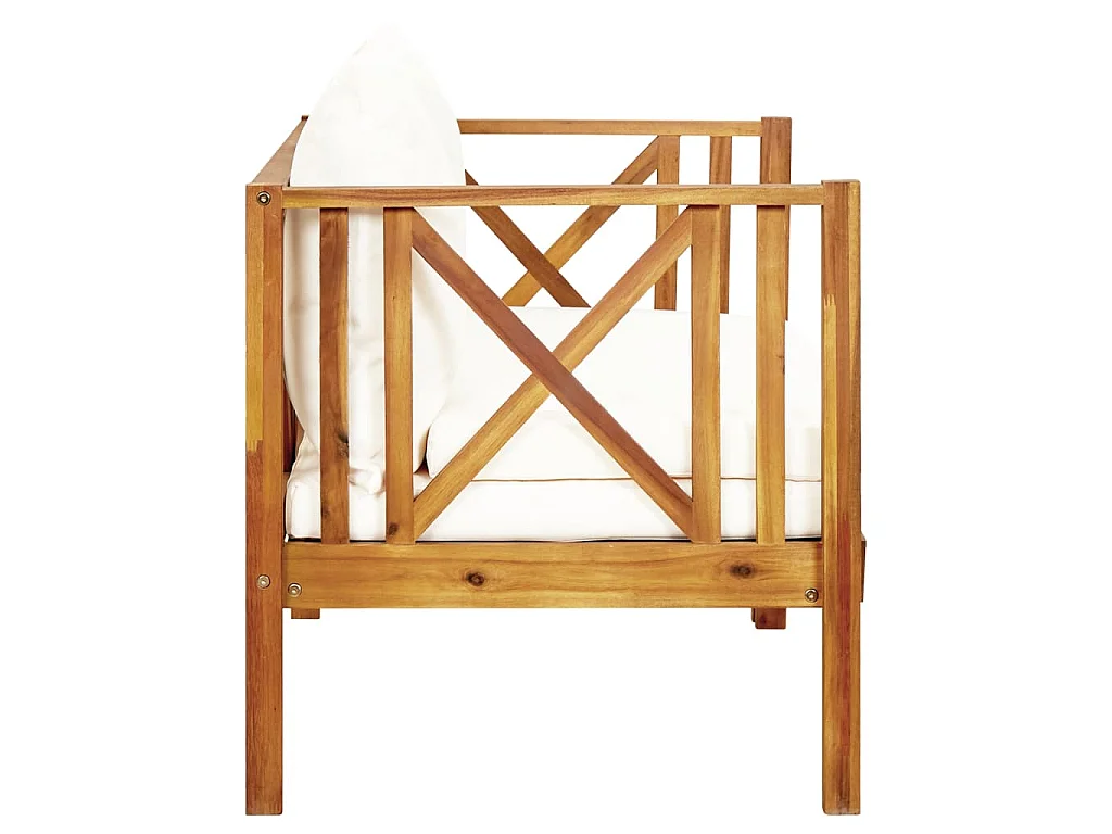 2-Sitzer-Gartenbank mit Kissen 122 cm Massivholz Akazie