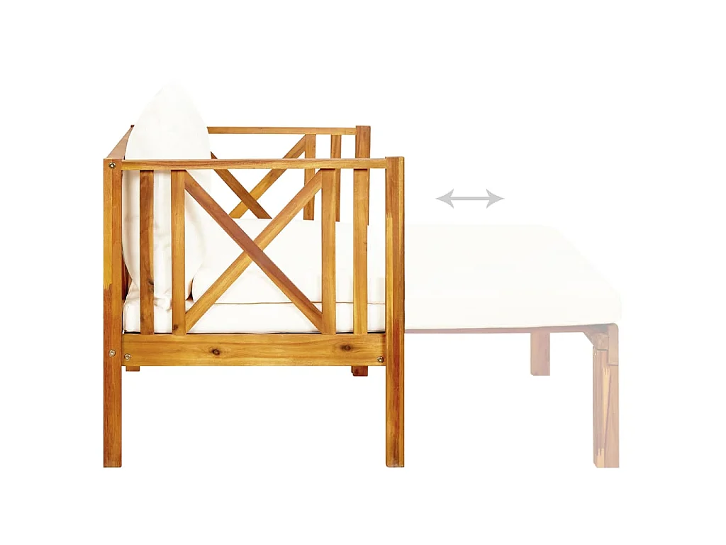 2-Sitzer-Gartenbank mit Kissen 122 cm Massivholz Akazie