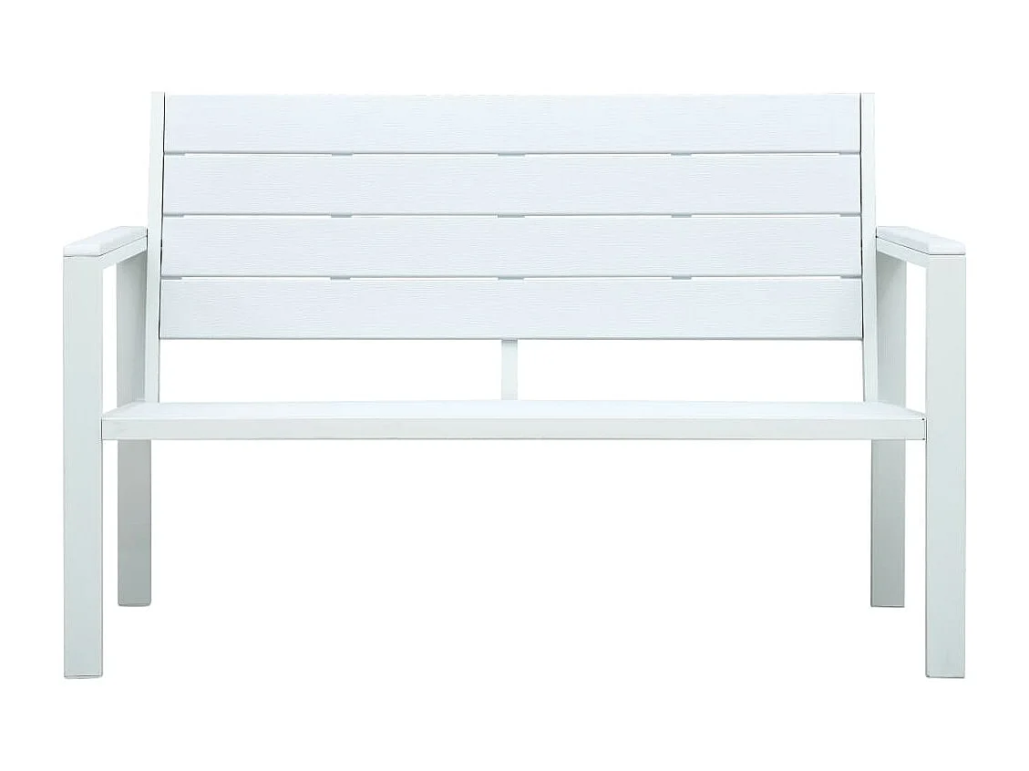 Banco de jardim 120 cm PEAD aspeto de madeira branco
