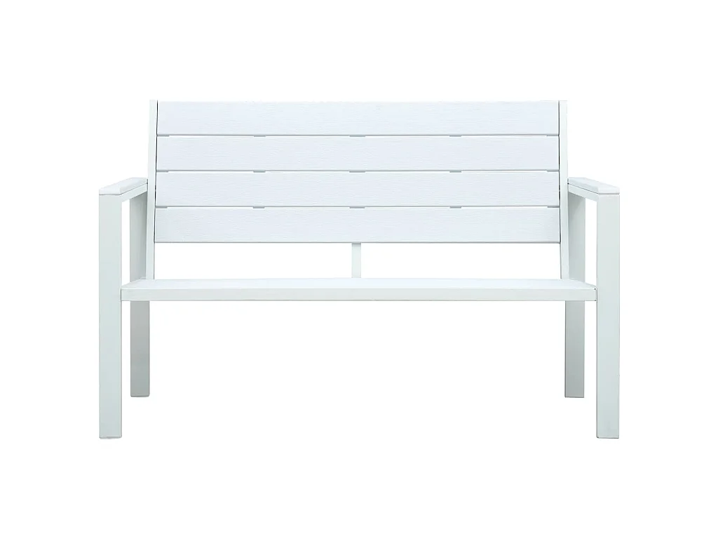 Tuinbank hout-look 120 cm HDPE wit
