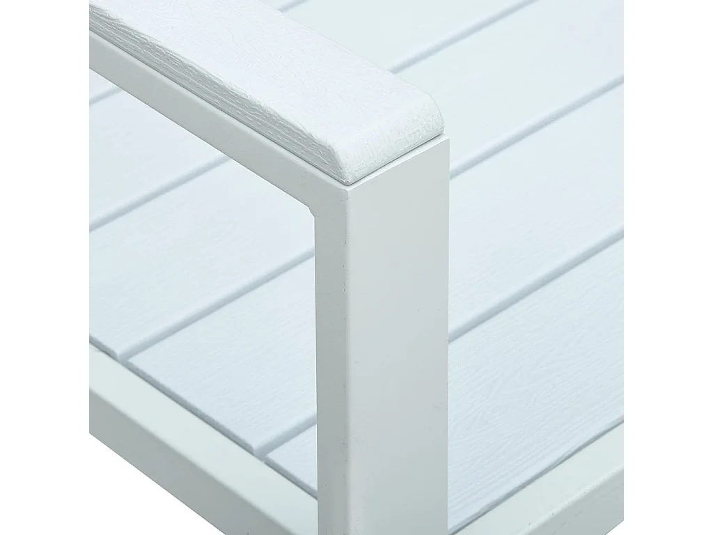 Tuinbank hout-look 120 cm HDPE wit