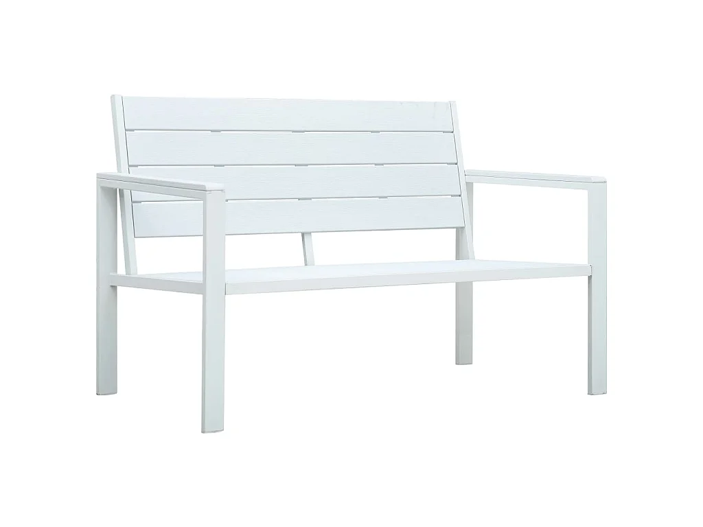 Tuinbank hout-look 120 cm HDPE wit