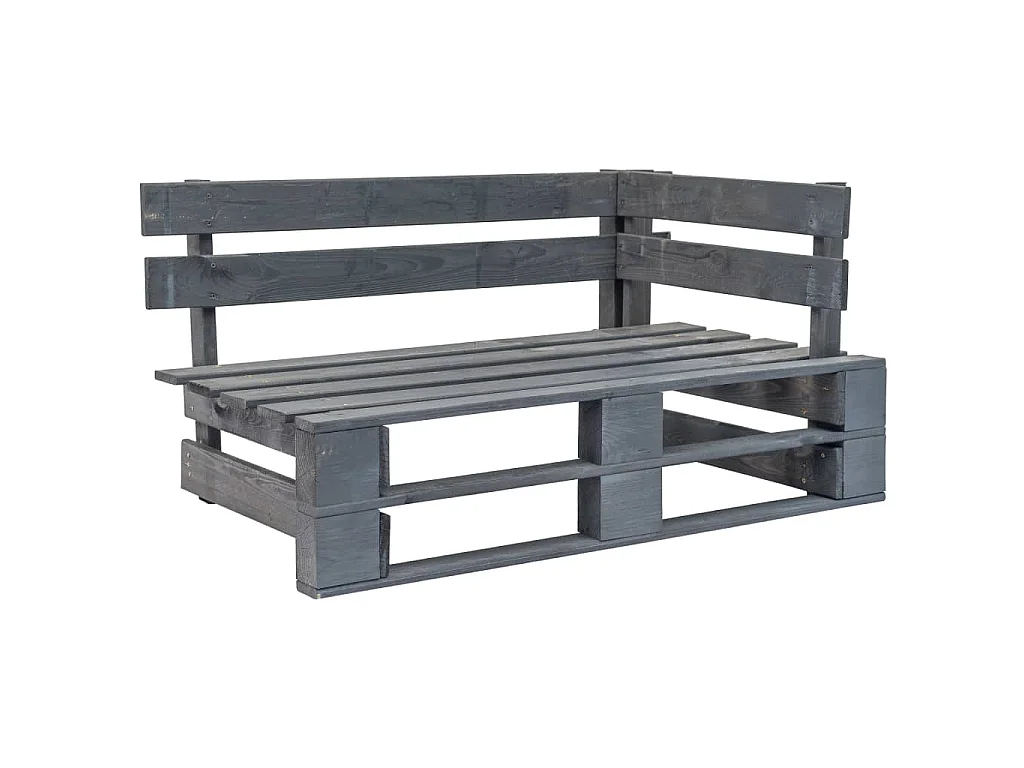 Tuinhoekbank pallet hout grijs