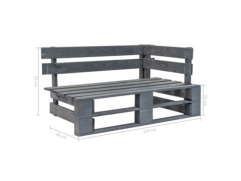 Tuinhoekbank pallet hout grijs