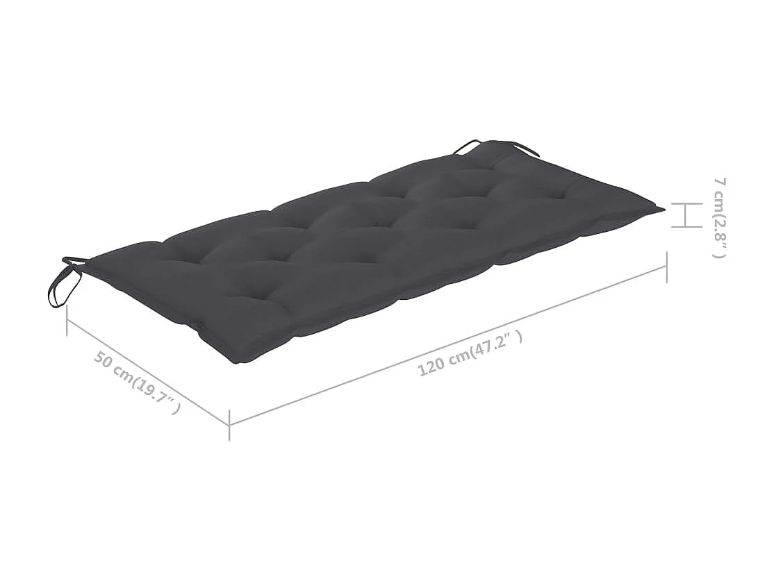 Klappbare Gartenbank mit Auflage 118 cm Bambus