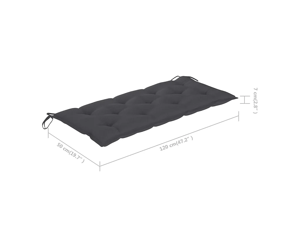 Panca da Giardino Pieghevole con Cuscino 118 cm in Bambù
