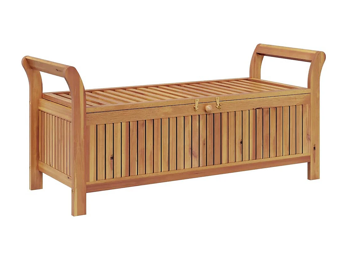 Banc de rangement de jardin avec coussin 126 cm Bois d'acacia