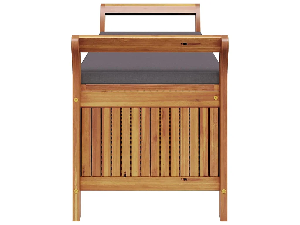 Banco almacenaje jardín con cojín madera maciza de acacia 126cm