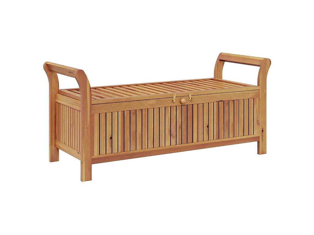 Banc de rangement de jardin avec coussin 126 cm Bois d'acacia