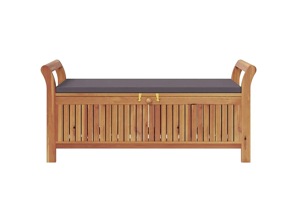 Banc de rangement de jardin avec coussin 126 cm Bois d'acacia