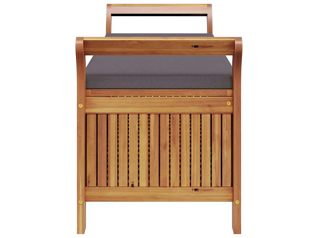 Banc de rangement de jardin avec coussin 126 cm Bois d'acacia