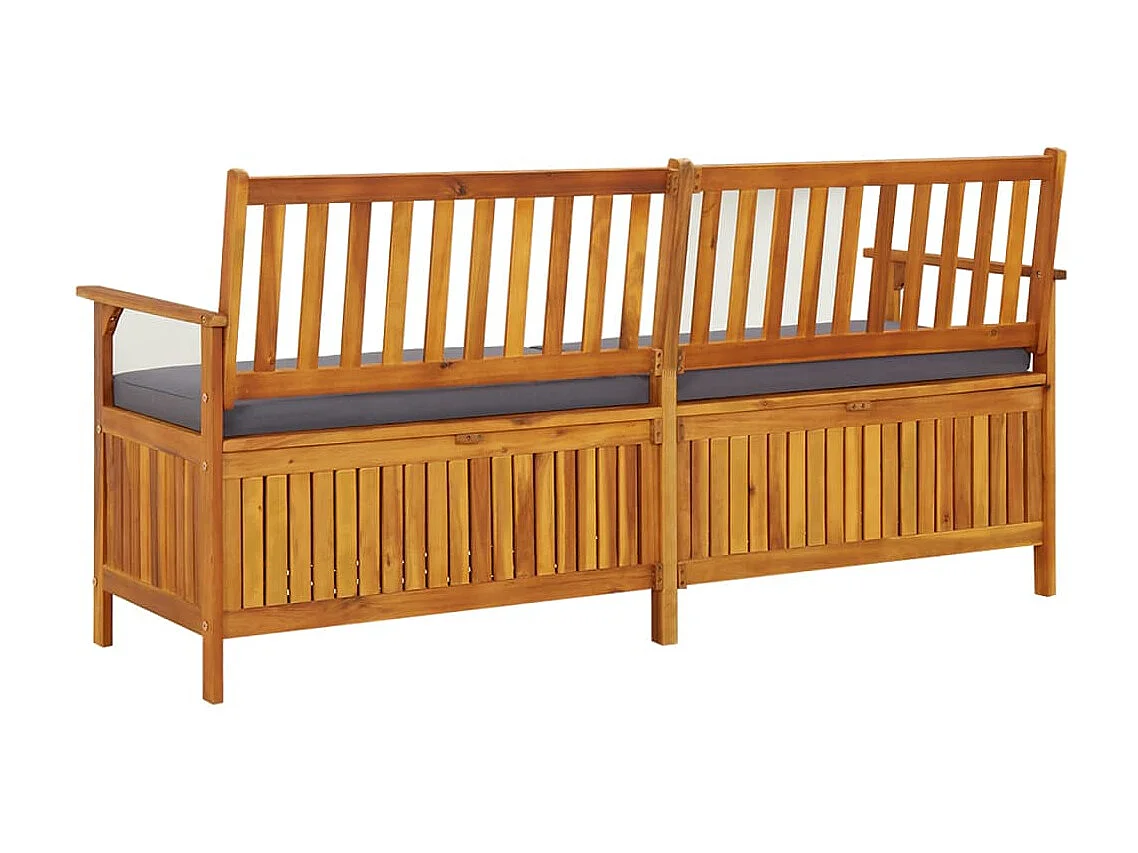 Banc de rangement avec coussin 170 cm Bois d'acacia solide