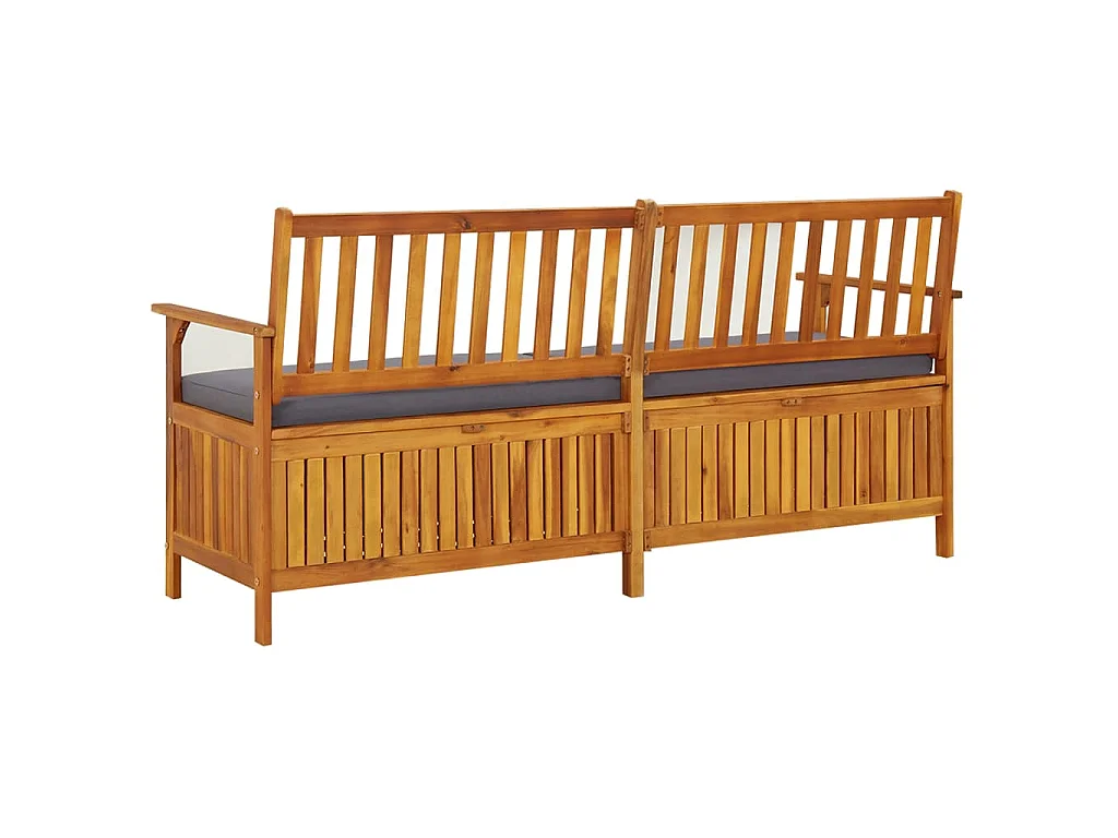Cassapanca con Cuscino 170 cm in Legno Massello di Acacia