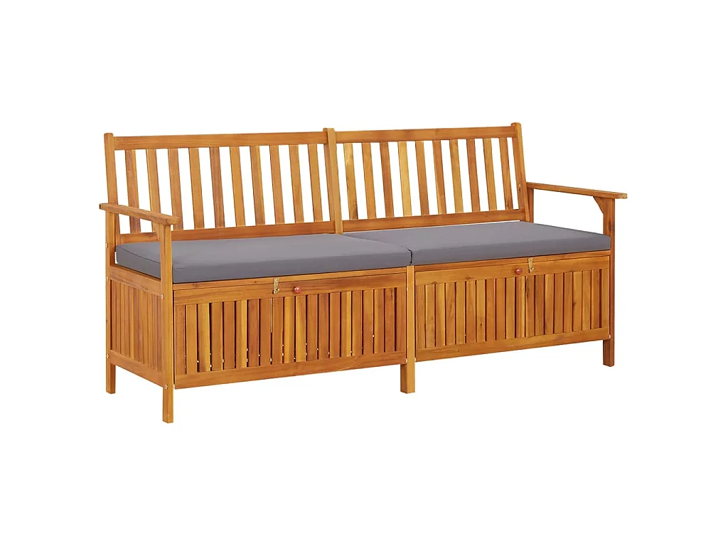 Cassapanca con Cuscino 170 cm in Legno Massello di Acacia