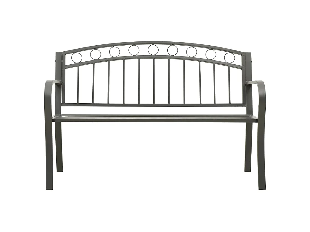 Panca da Giardino Grigia 120 cm Acciaio