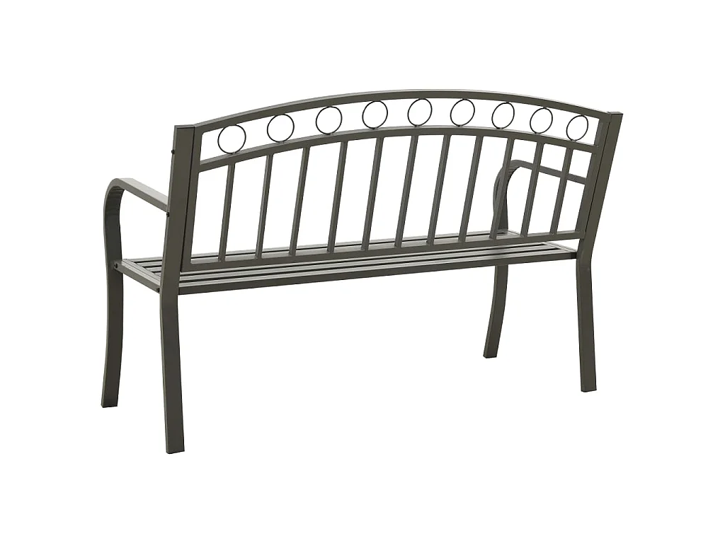 Panca da Giardino Grigia 120 cm Acciaio