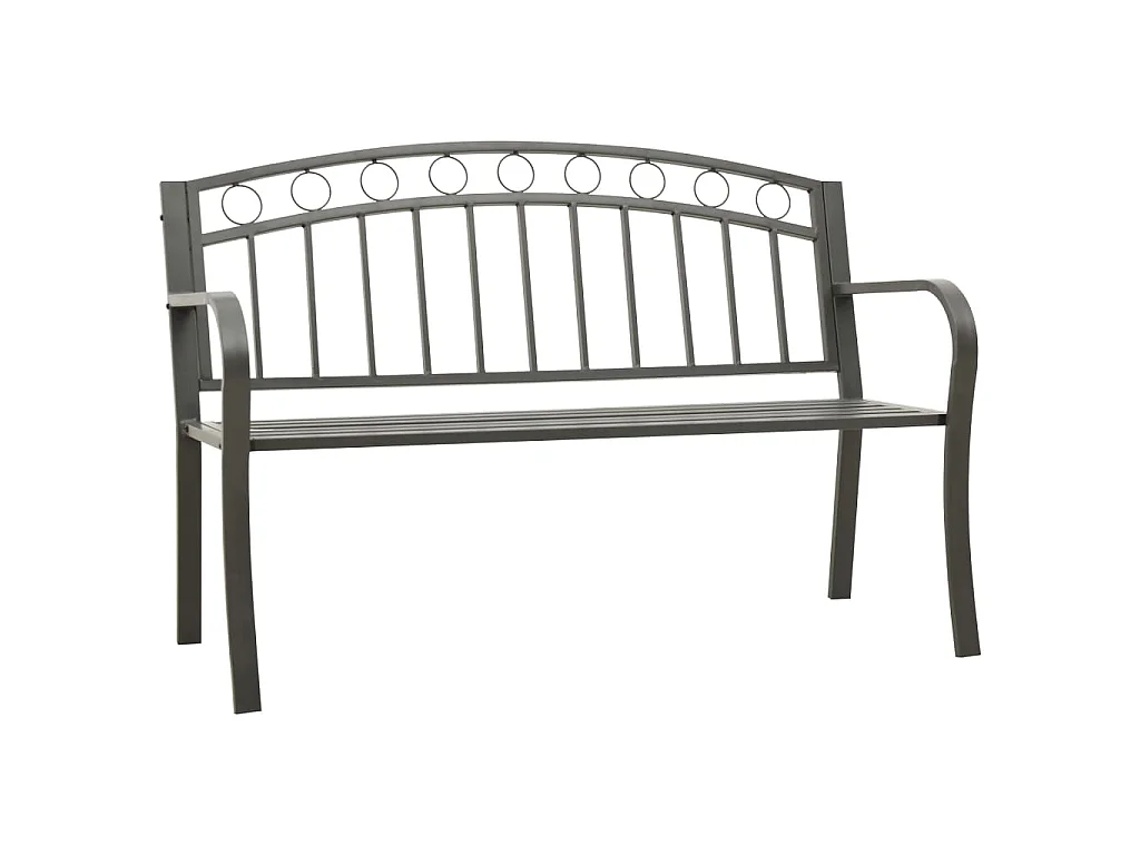 Banc de jardin Gris 120 cm Acier
