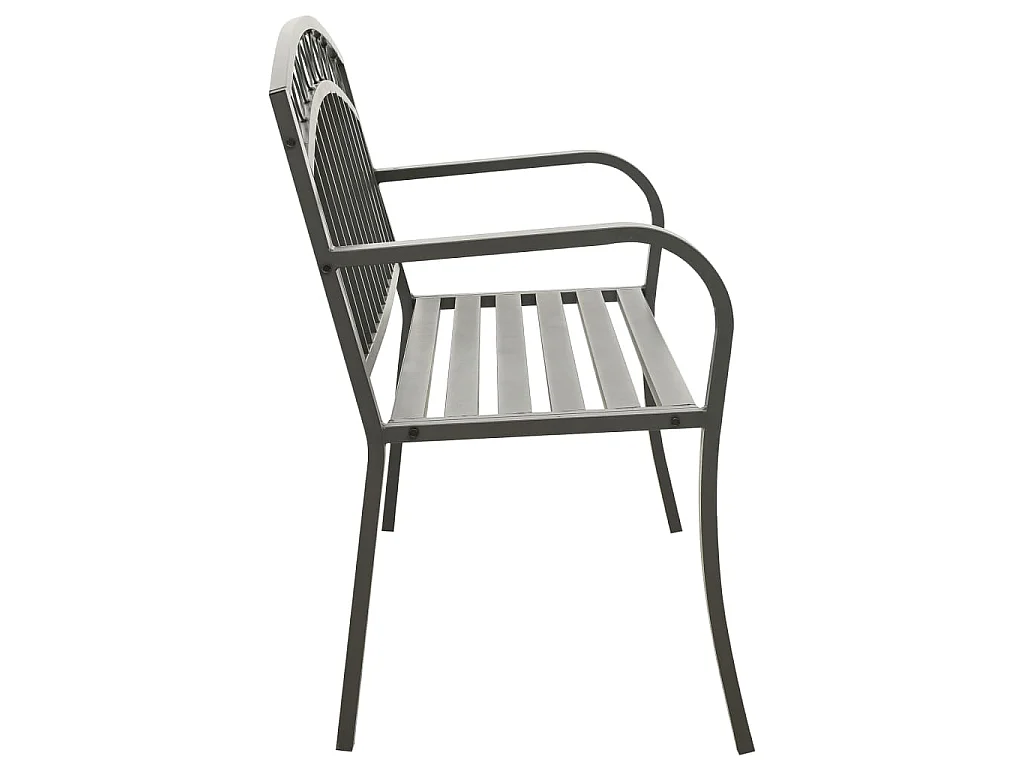 Panca da Giardino Grigia 120 cm Acciaio