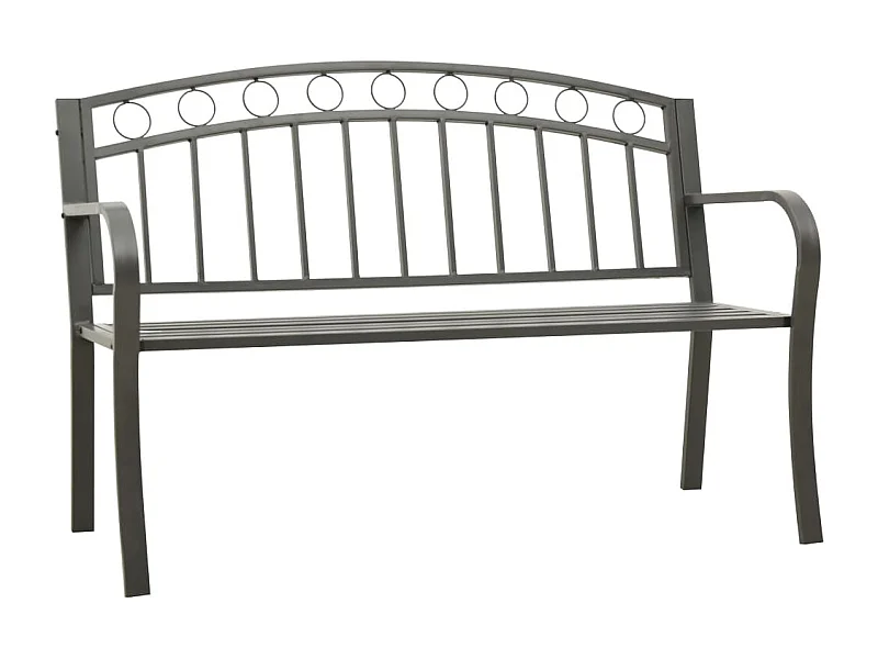 Panca da Giardino Grigia 120 cm Acciaio