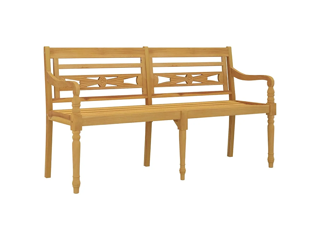 Banc Batavia avec coussin taupe 150 cm Bois de teck massif