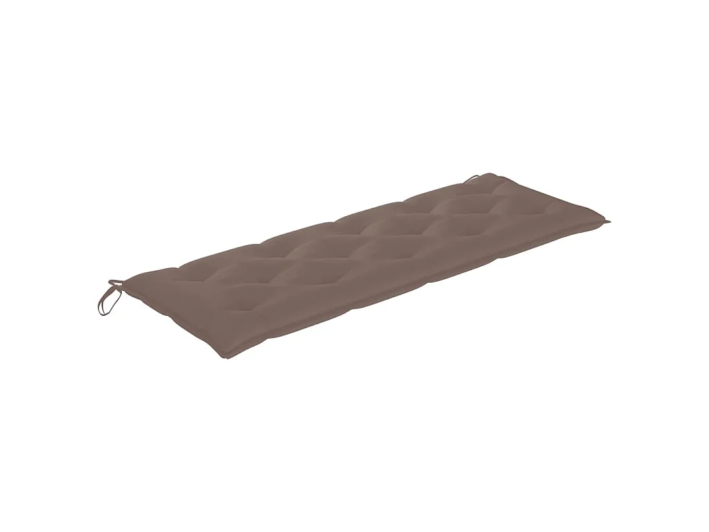 Banc Batavia avec coussin taupe 150 cm Bois de teck massif