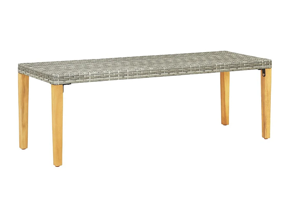 Banc de jardin 80 cm Résine tressée Gris