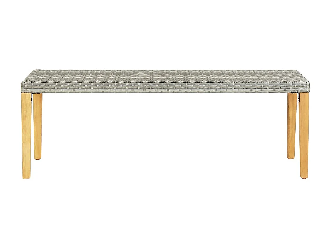 Banc de jardin 80 cm Résine tressée Gris