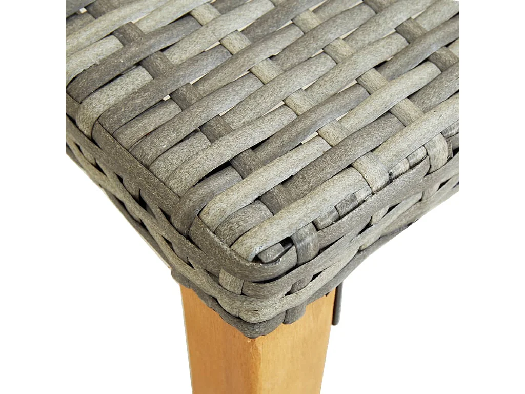 Banc de jardin 80 cm Résine tressée Gris