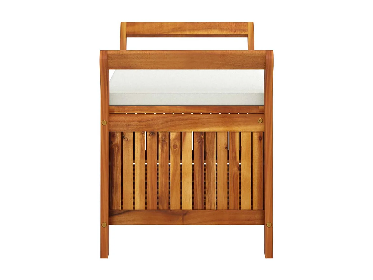 Banco almacenaje jardín con cojín madera maciza de acacia 91 cm