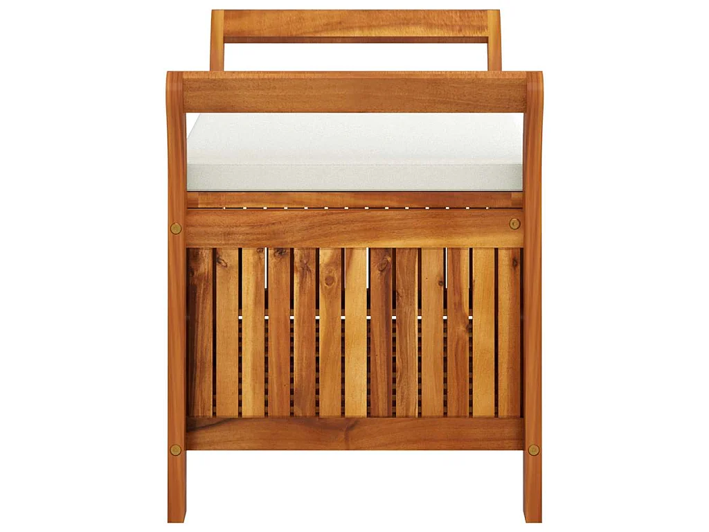 Panca Portaoggetti Giardino Cuscino 91 cm Legno Massello Acacia