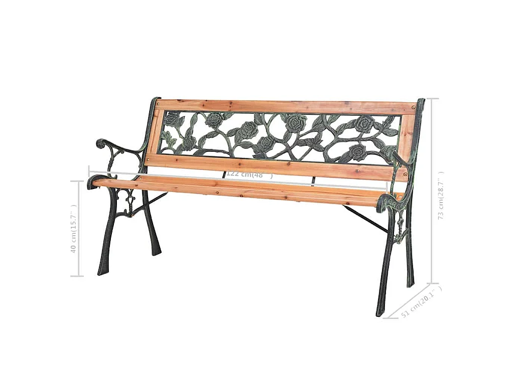 Gartenbank 122 cm Holz