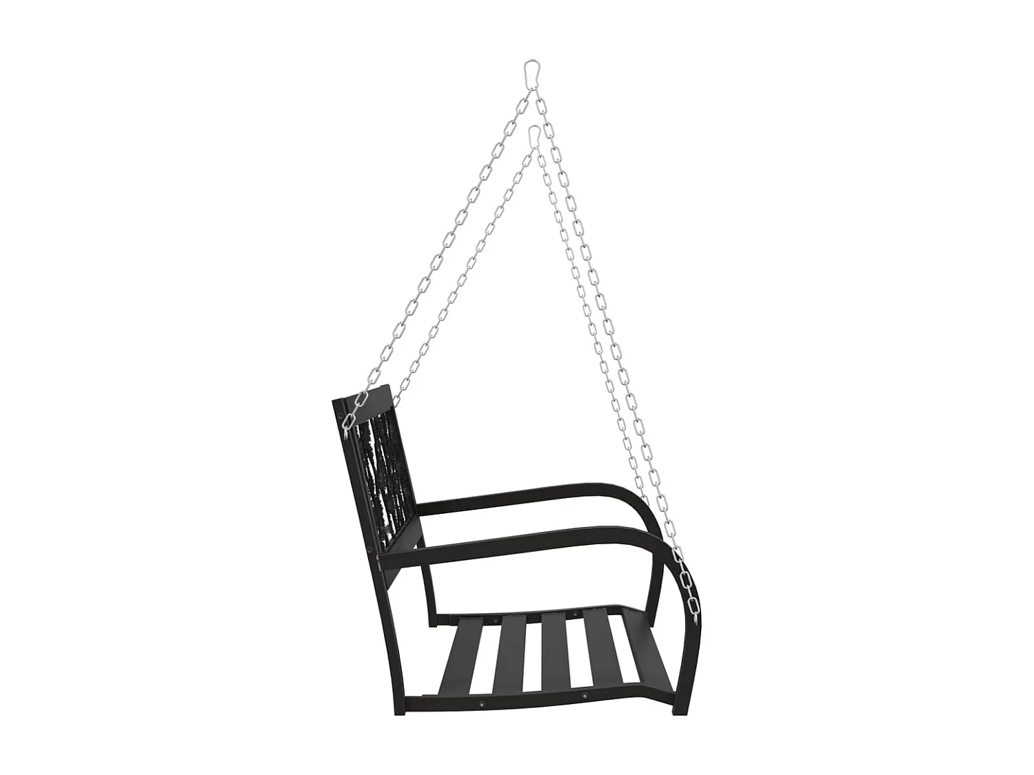 Banco balancín de jardín 125 cm acero y plástico negro
