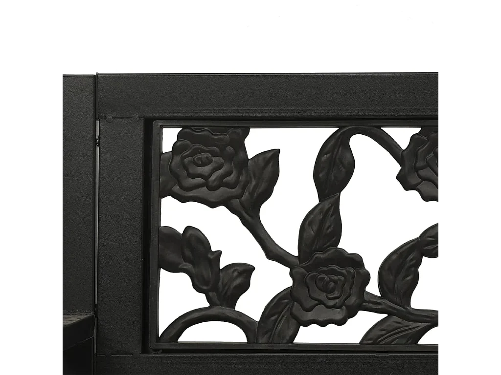 Banco balancín de jardín 125 cm acero y plástico negro