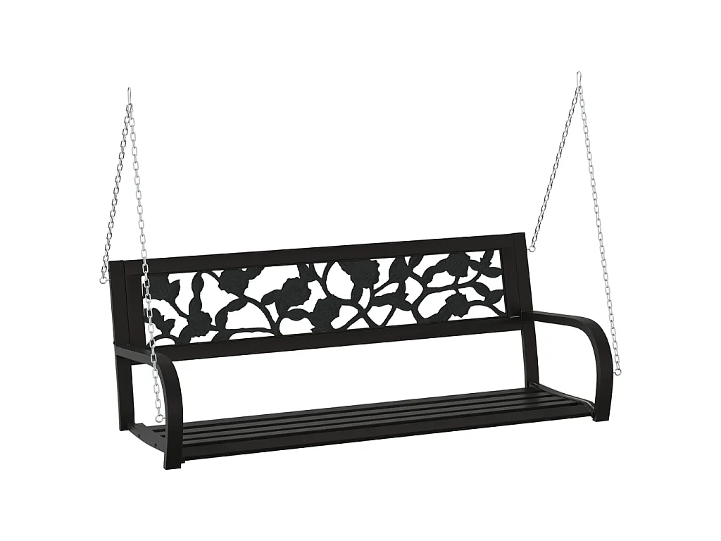 Schommelbank 125 cm staal en kunststof zwart