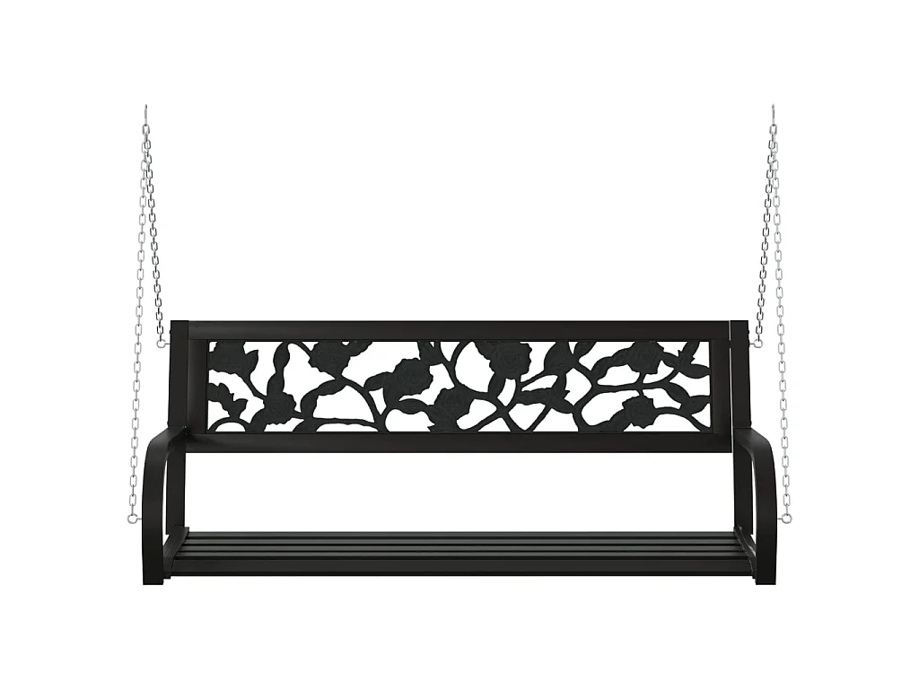 Schommelbank 125 cm staal en kunststof zwart