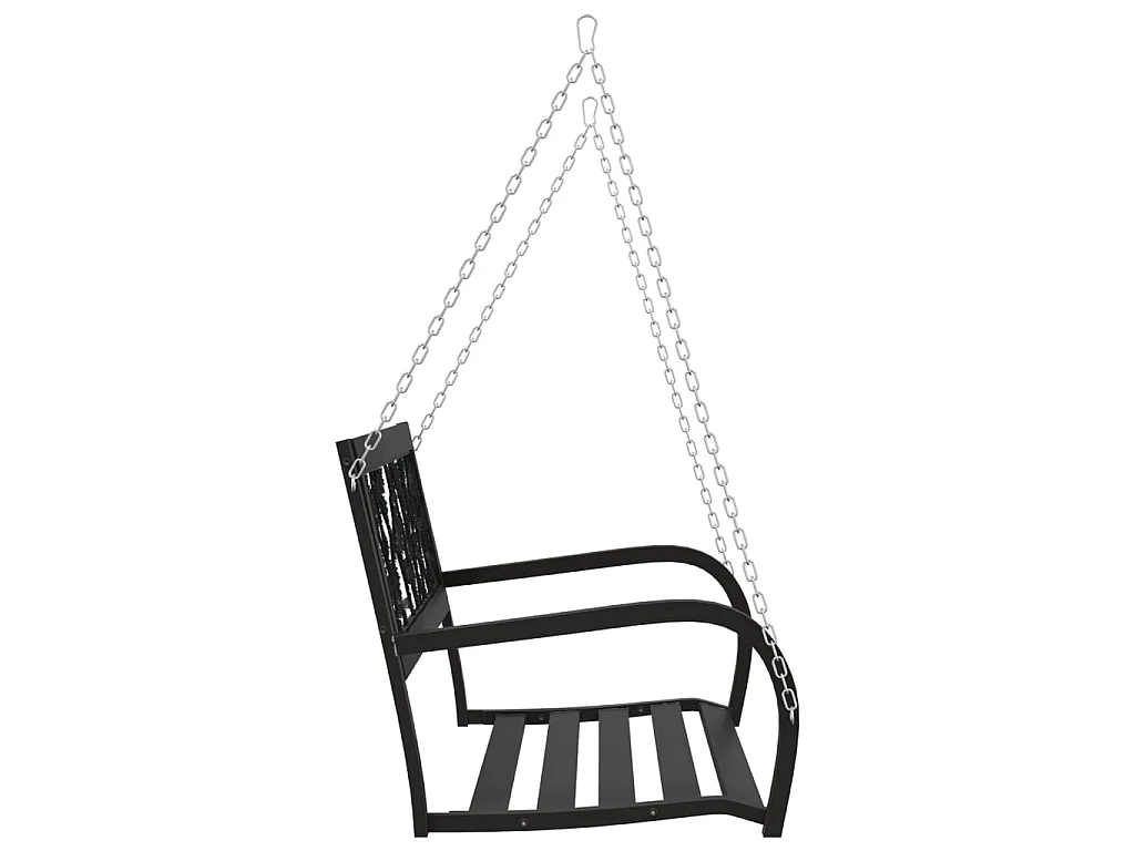 Schommelbank 125 cm staal en kunststof zwart