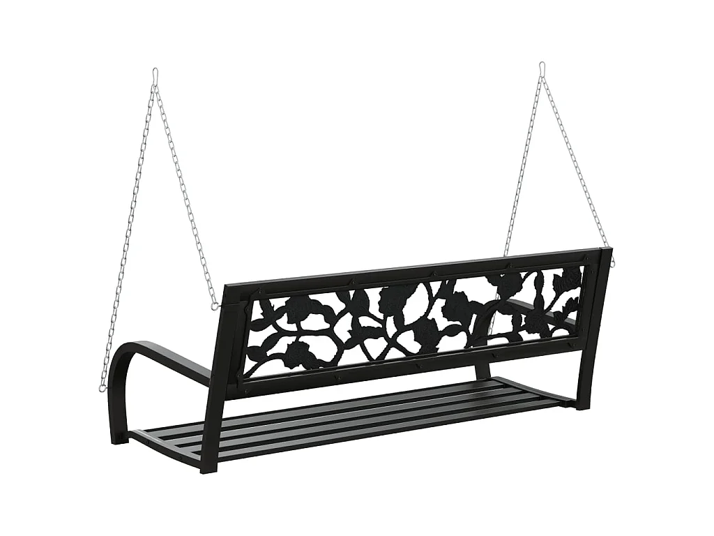 Schommelbank 125 cm staal en kunststof zwart